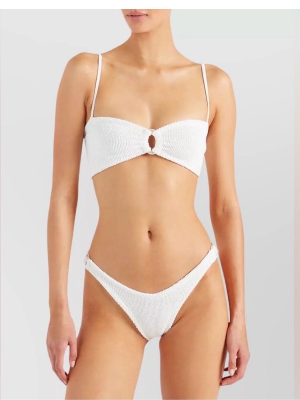 HUNZA G MISTY BIKINI WITH PEARL CIRCLE DETAIL B3140